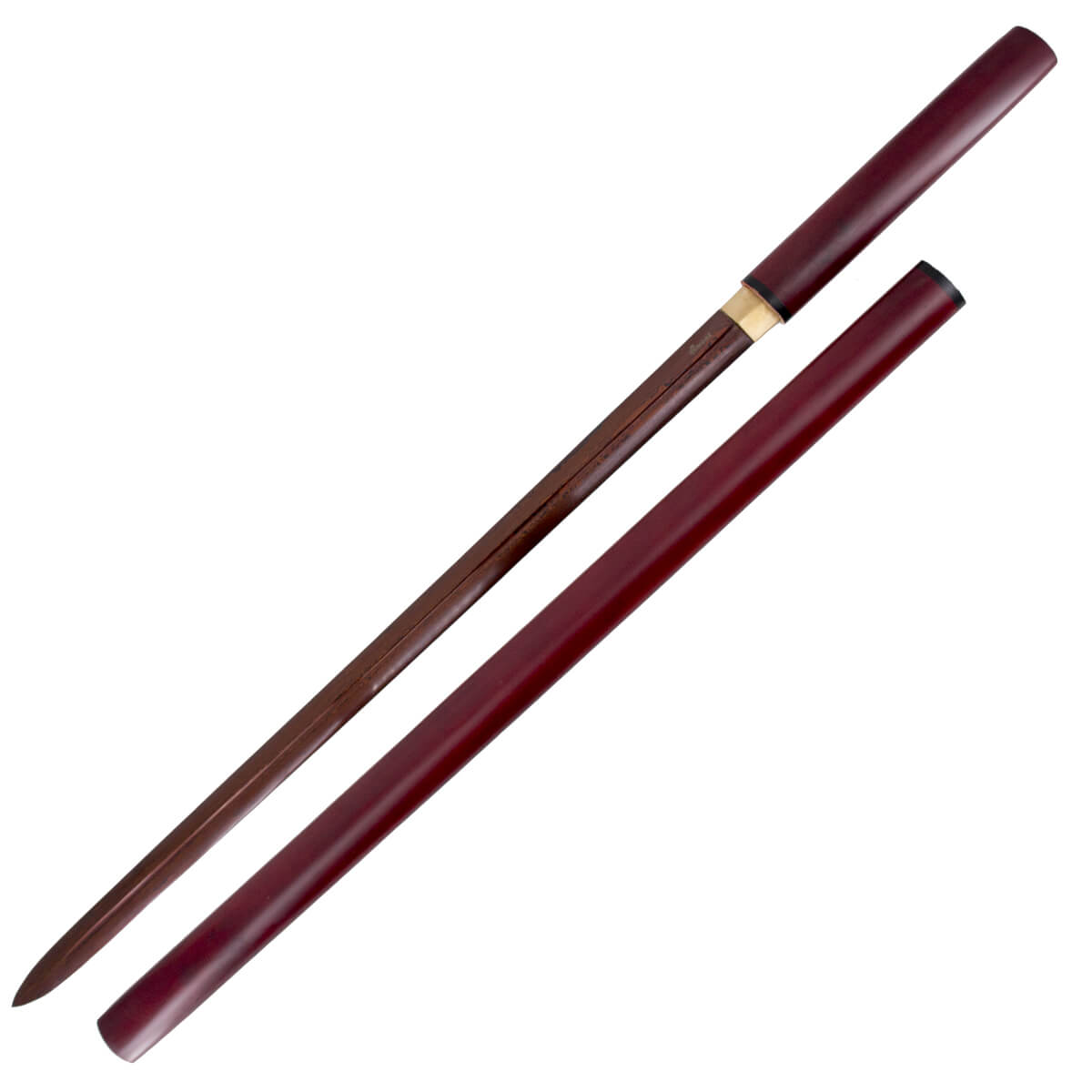 Functional red wood Shirayasa with red carbon steel blade