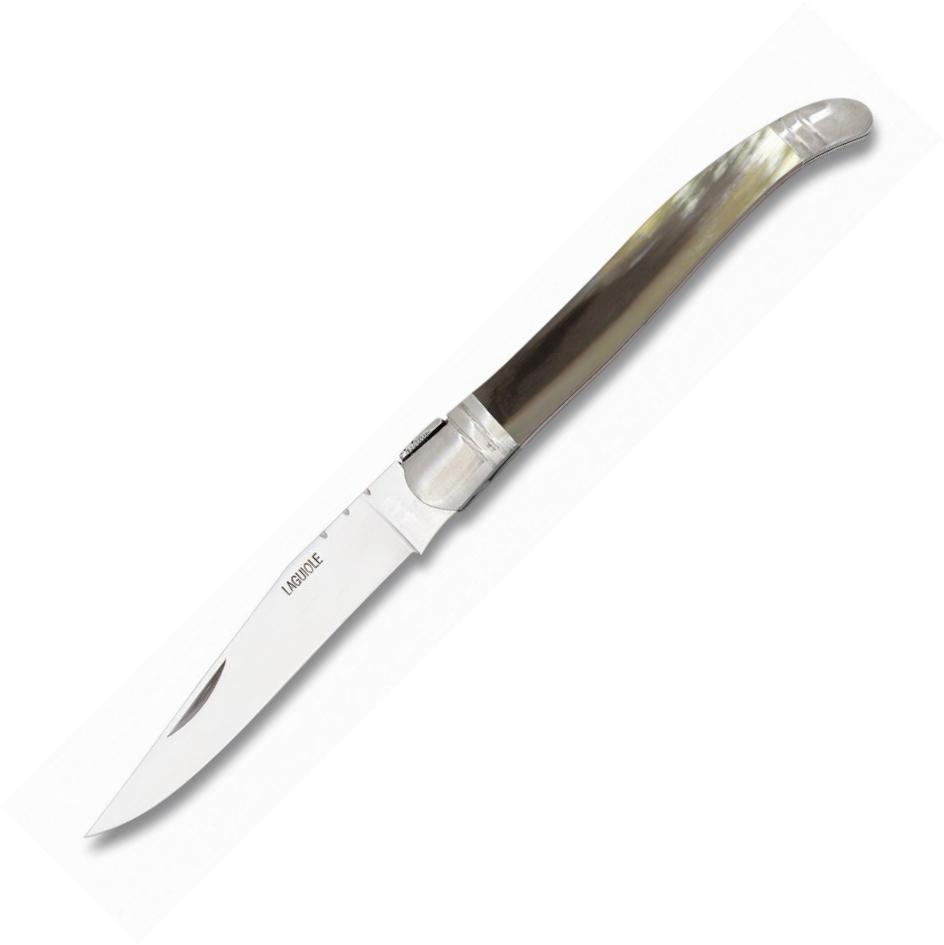 Laguiole Albainox pocket knife with authentic bull horn handle an...