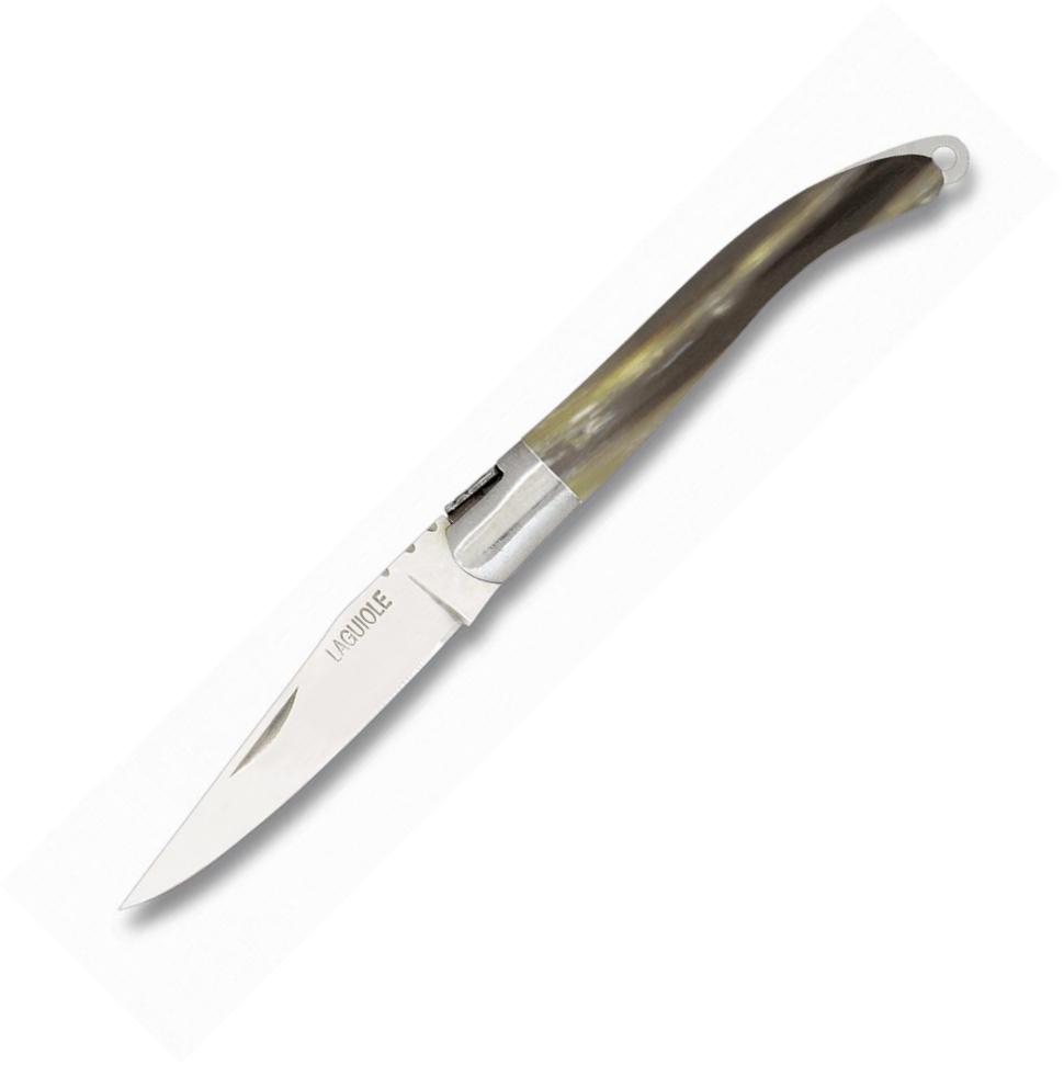 Small Albainox Laguiole pocket knife with bull horn handle and 6....