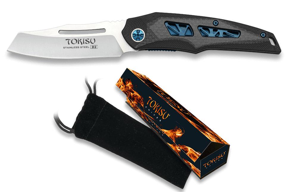Navaja Táctica TOKISU, hoja de 8.50 cm y mango de G10 fibra de ca...