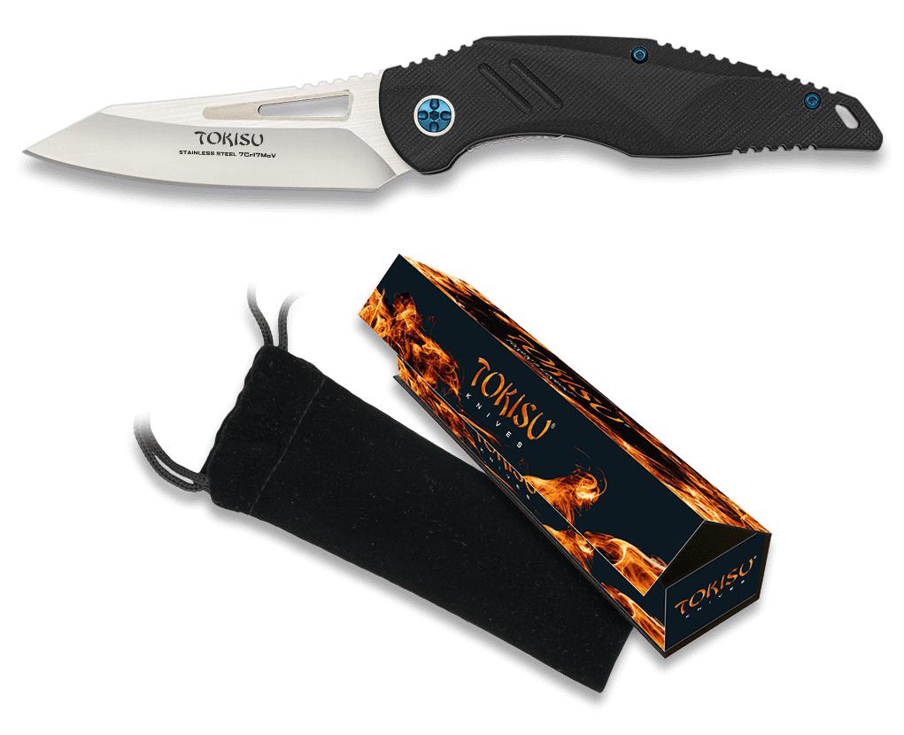 Navaja Táctica TOKISU, hoja de 8.80 cm y mango de G10 Negro