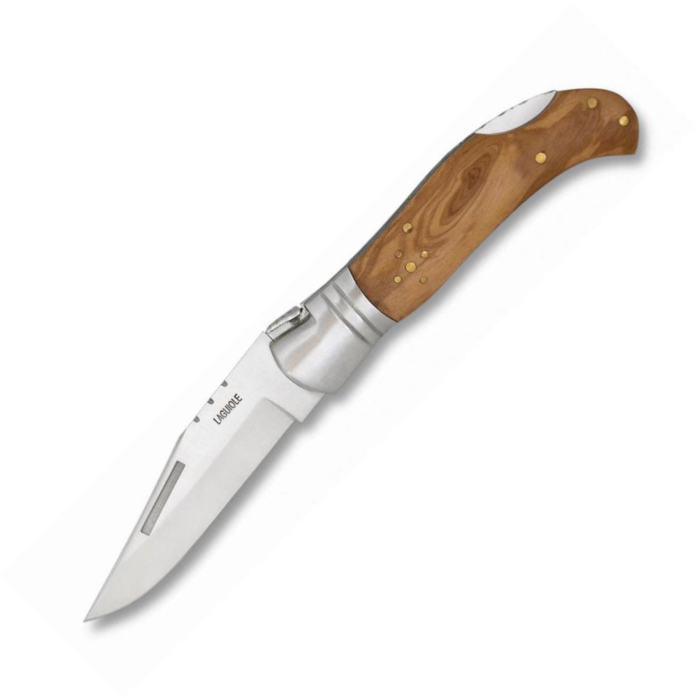 Couteau de poche de chasse Laguiole Albainox avec manche en bois ...