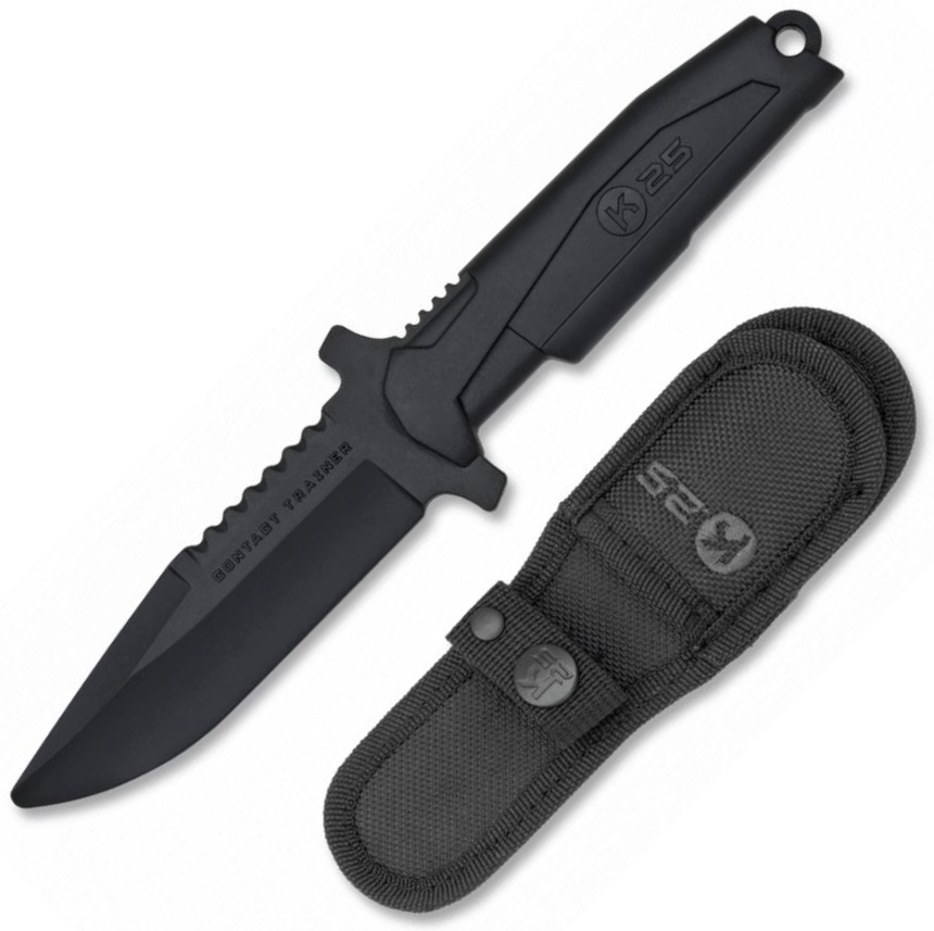 Cuchillo de entrenamiento K25 Contact Trainer de color negro y ho...
