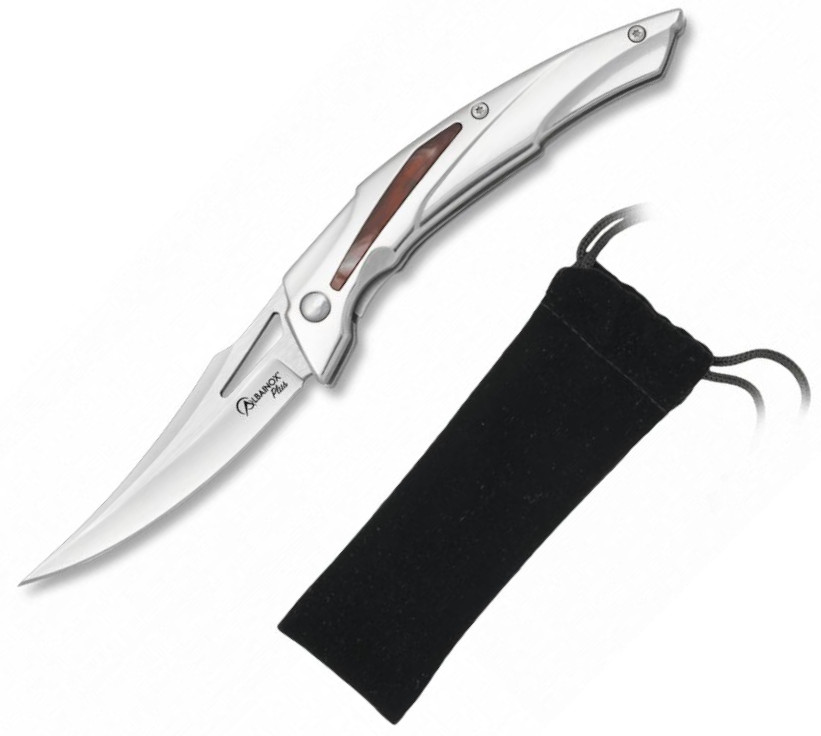 Albainox Plus pocket knife with velvet sheath, clip and 8 cm blad...
