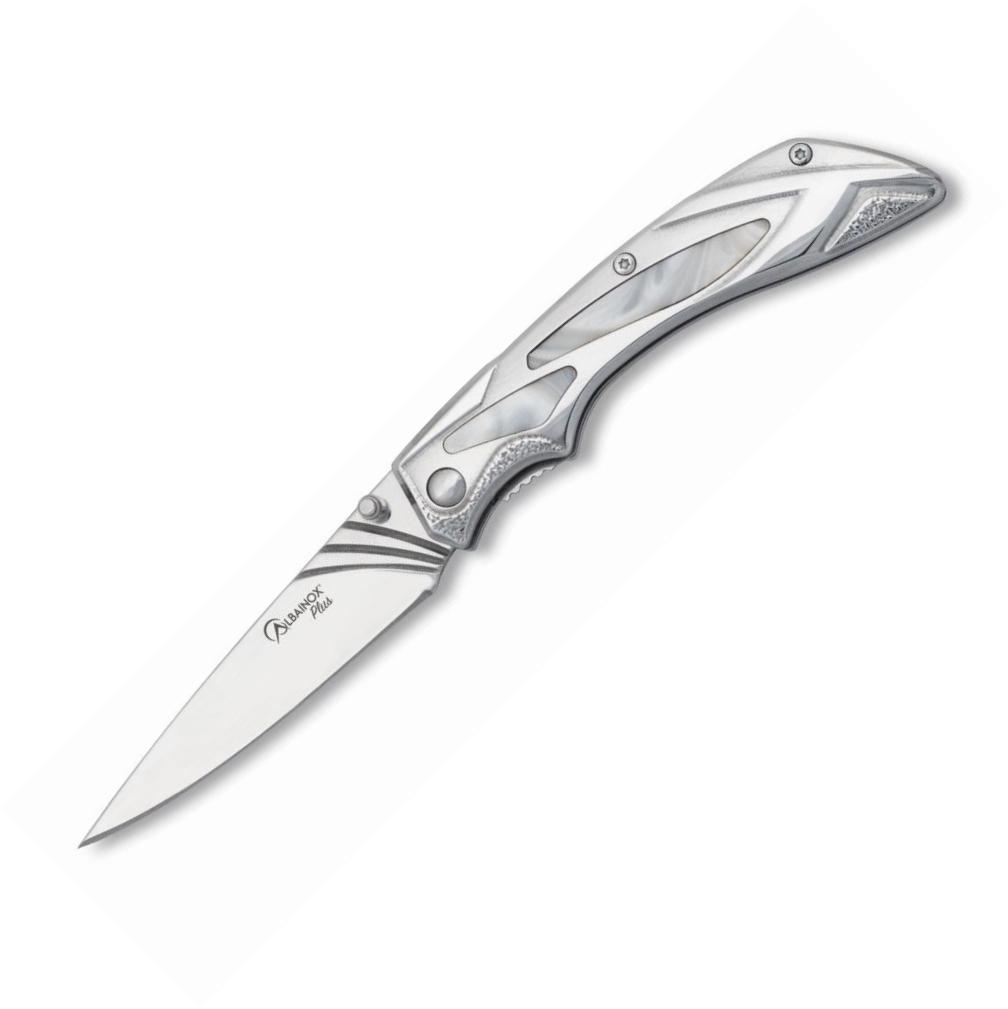 Albainox Plus penknife with steel-imitation mother-of-pearl handl...