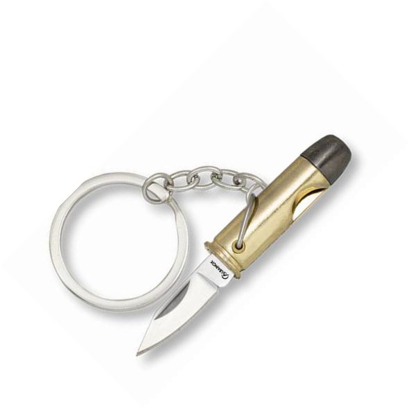 Navaja llavero con forma de bala, mango de zamak y hoja de 3 cm