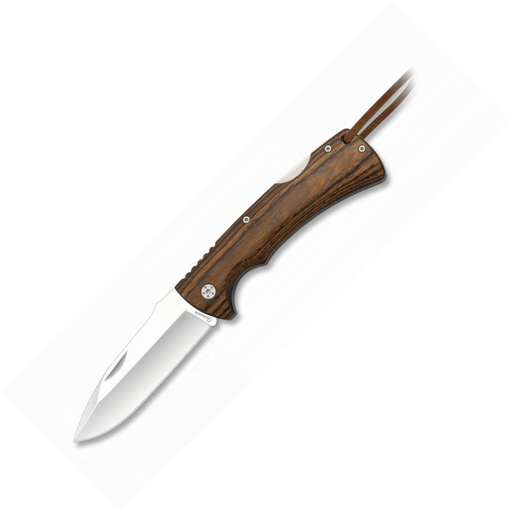 Albainox pocket knife with back lock, red wood handle and 9 cm bl...