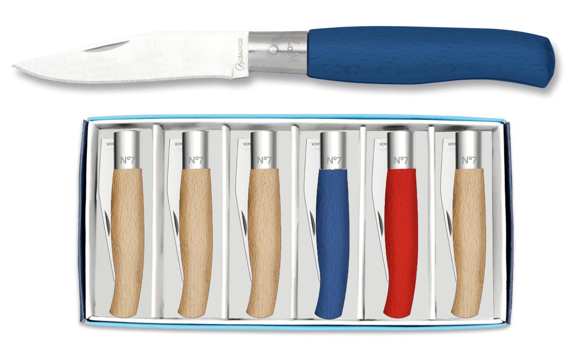 Ensemble de six couteaux de poche Albainox aux couleurs assorties...