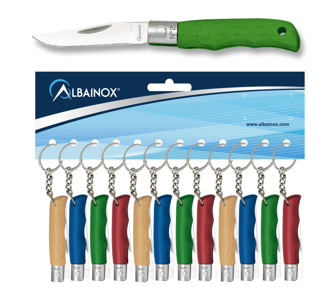 Blister de surtido de 12 navajas llavero en 4 cuatro colores, man...