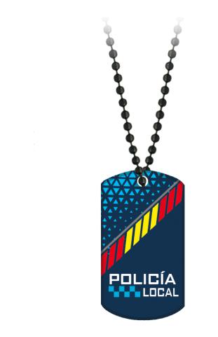 Chapa Policía Local de España con cadena Albainox