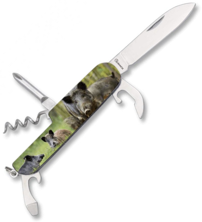 Faca multifuncional de 6 usos com cabo de alumínio e impressão 3D...