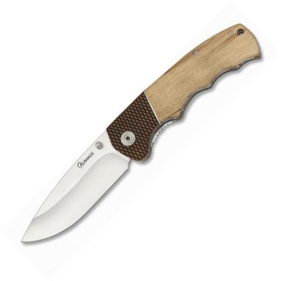 Couteau en bois avec lame de 9 cm et clip Albainox