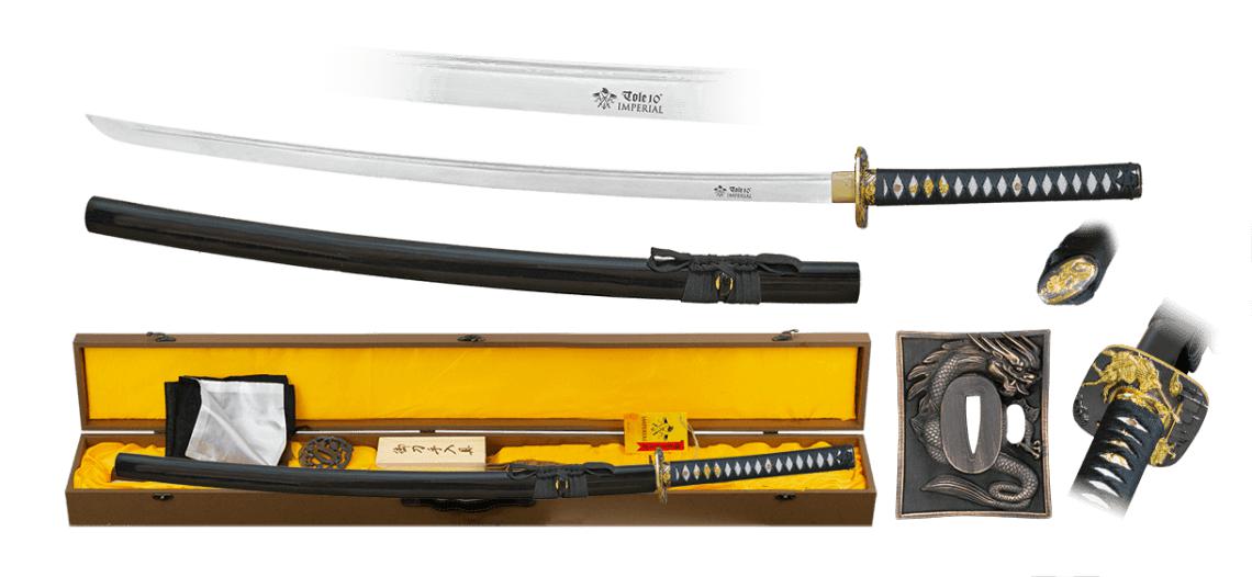 Katana damasco Tole10 con mango encordado y hoja de 72 cm