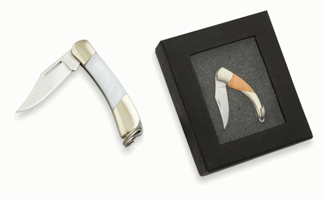 Navaja miniatura DIJE Albainox con bloqueo de pistón y hoja de 2,...