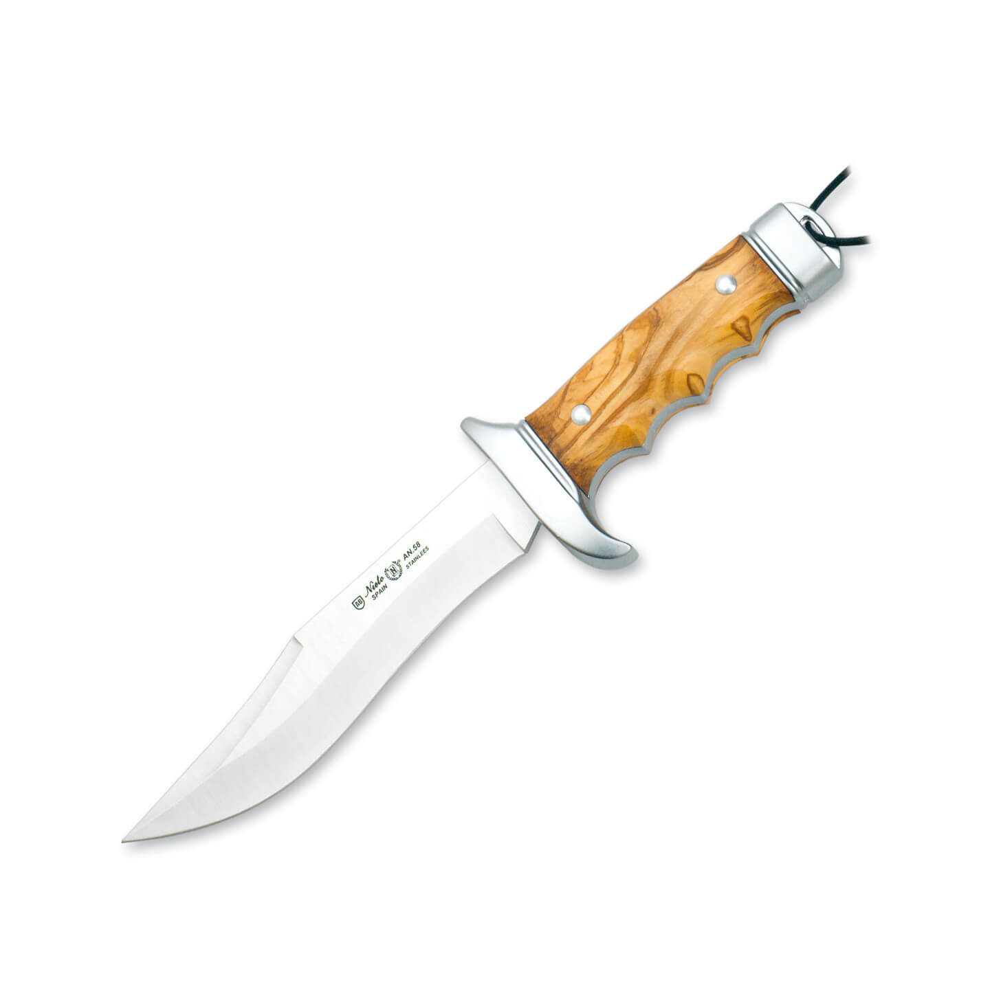 Cuchillo de caza Bowie Cetreria con mango de madera de olivo y cr...