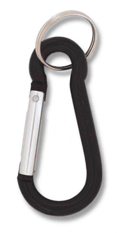 Mosquetones de 8 cm de color negro presentados en blíster de 12 u...