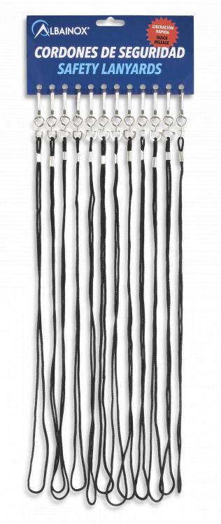 Pack de 12 cordones de seguridad con mosquetón