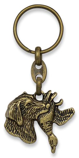 Llavero de perro de caza de zamak