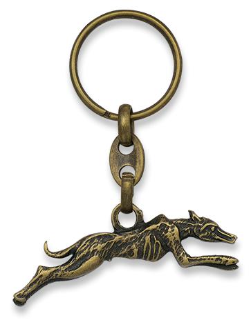 Llavero de galgo de caza presentado en blíster