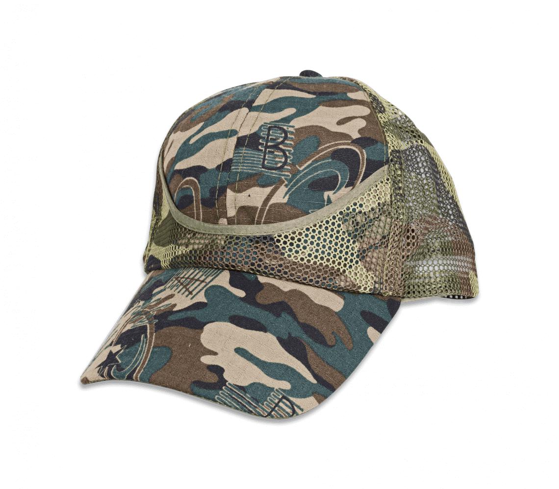 Gorra de talla única regulable con rejilla de color verde camufla...
