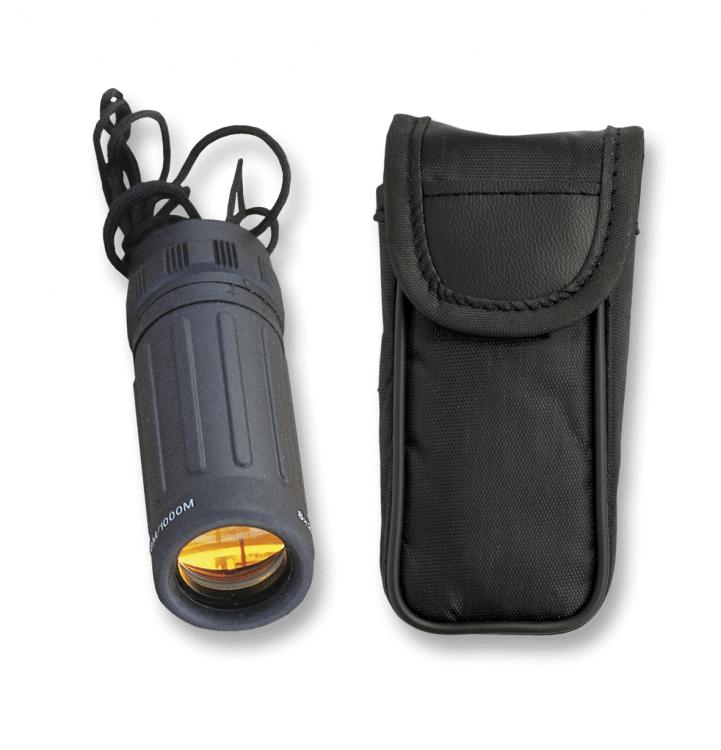 Monocular negro con funda, lentes de rubí y alcance de 126 metros...