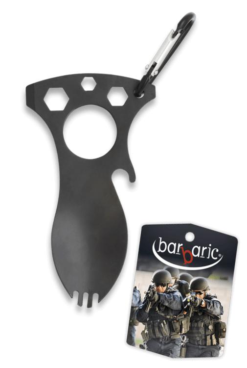 Multiferramenta preta com mosquetão de aço inoxidável