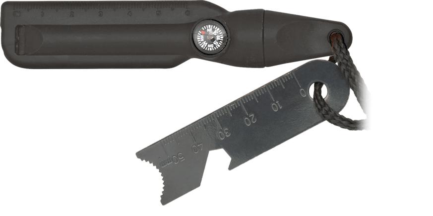 Black flint with whistle and compass made of ABS