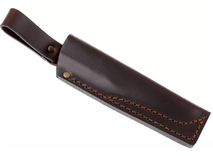 Cuchillo Bushcraft Brisa Trapper 95 scandi con mango de micarta verde y funda bushcraft