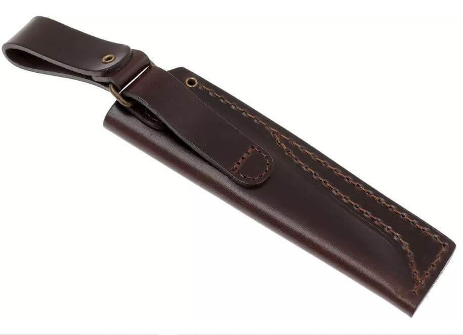 Cuchillo Bushcraft Brisa Trapper 95 scandi con mango de micarta verde y funda bushcraft