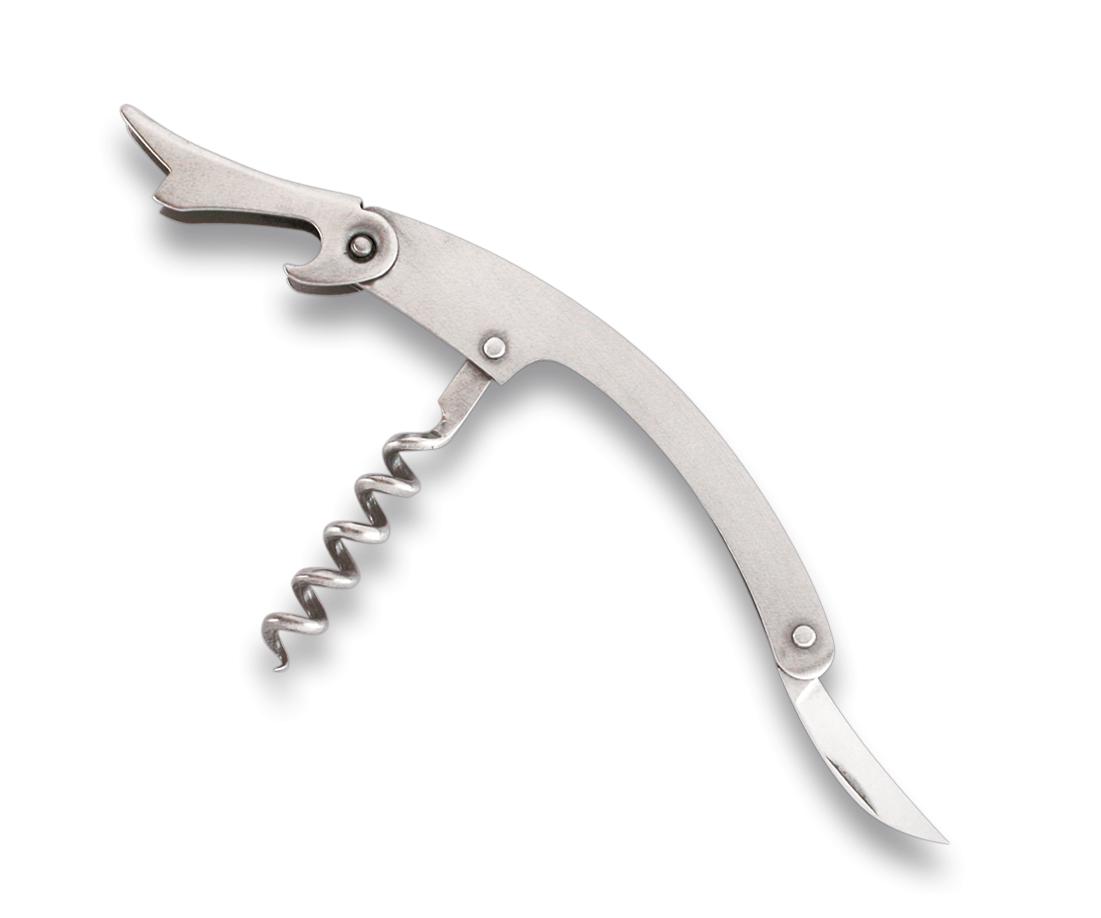 Sacacorchos acero inoxidable de 18cm con 3 usos