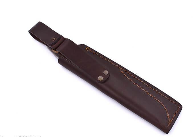 Faca Brisa Trapper 115 scandi com cabo de micarta verde com aço Elmax e bainha bushcraft