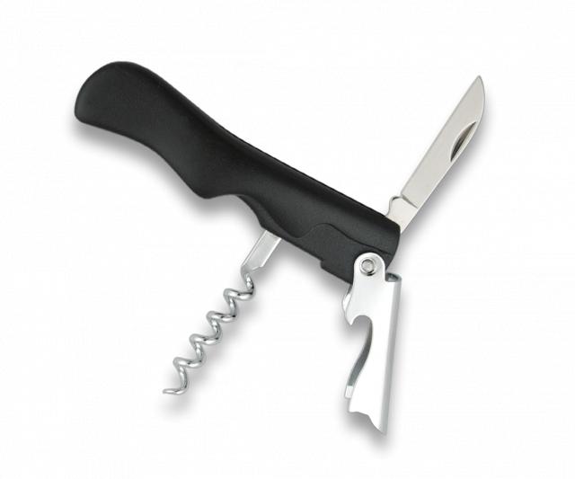 Sacacorchos 3 usos de ABS negro Albainox