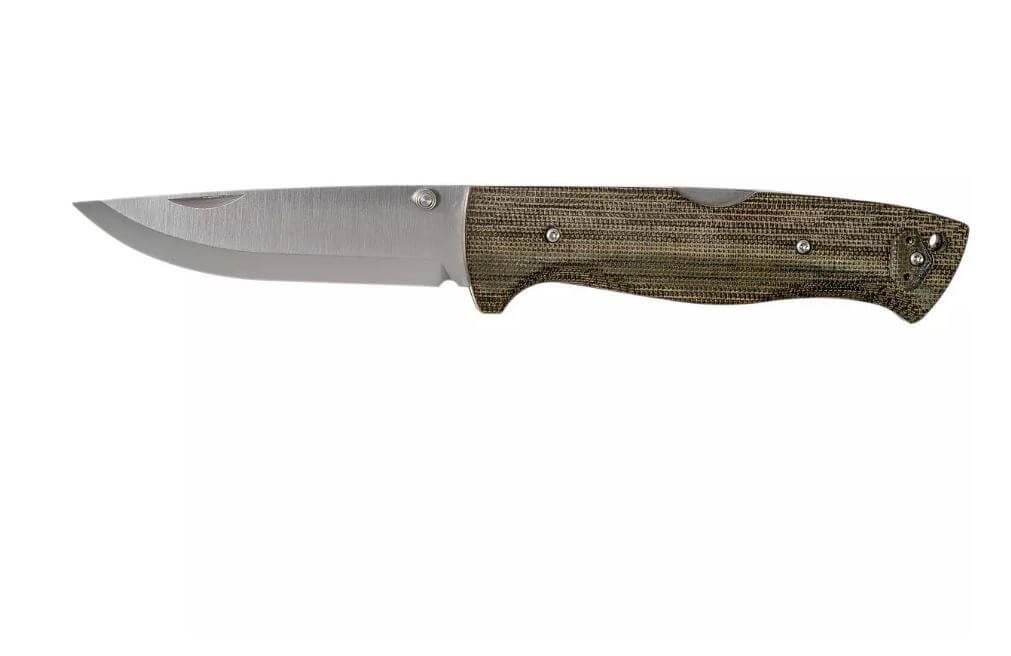 Brisa Borka 90 knife with green micarta handle and stainless steel N690Co