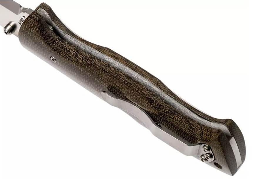 Brisa Borka 90 knife with green micarta handle and stainless steel N690Co