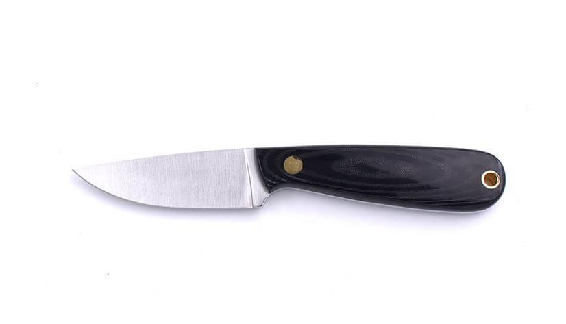 Cuchillo de cuello Brisa Necker 70 micarta negra con funda multiposición