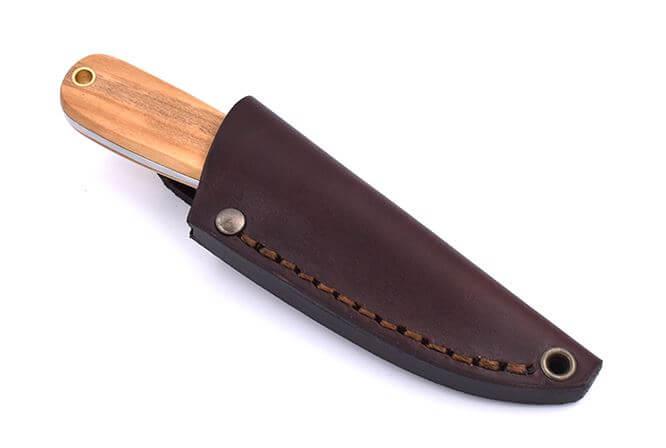 Neck Knife Brisa Necker 70 mit Olivenholzgriff mit Lederscheide