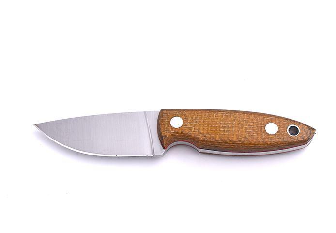 Brisa Scara 60 knife with RWL34 steel and mustard micarta
