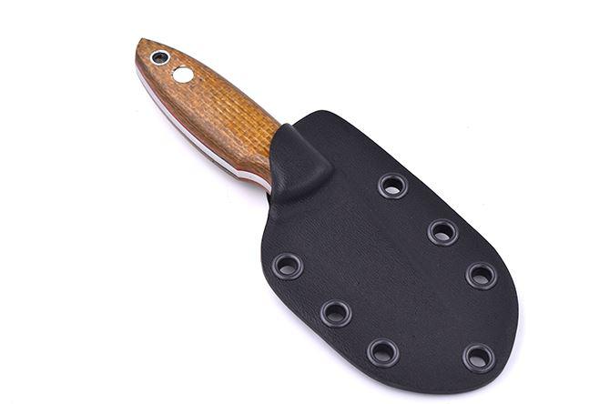 Brisa Scara 60 knife with RWL34 steel and mustard micarta