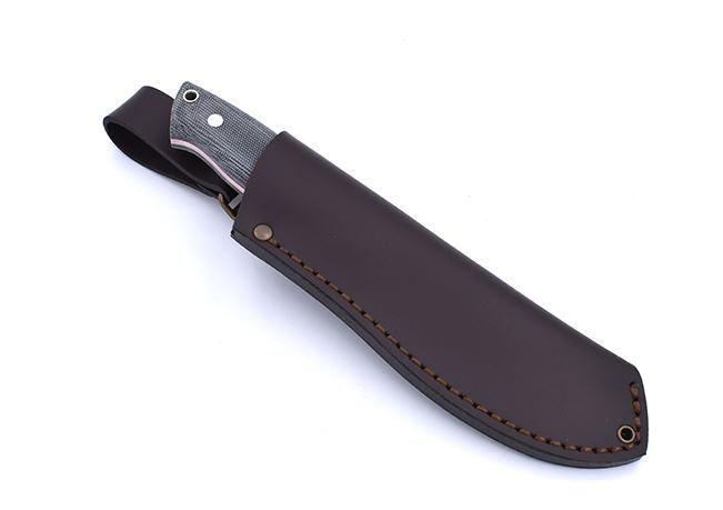Hunting knife Brisa Nessmuk 125 black micarta and leather sheath
