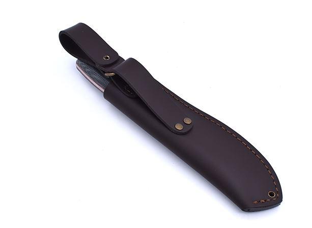 Hunting knife Brisa Nessmuk 125 black micarta and leather sheath