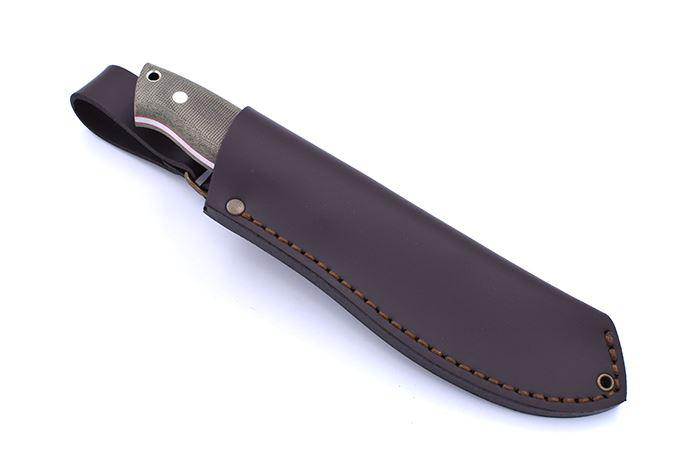 Cuchillo de caza Brisa Nessmuk 125 micarta verde y funda de piel