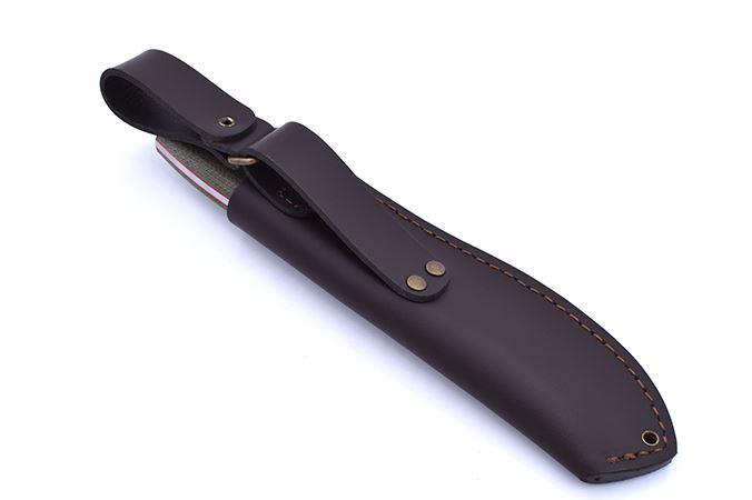 Cuchillo de caza Brisa Nessmuk 125 micarta verde y funda de piel