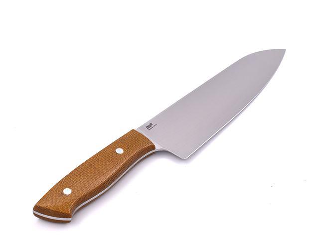 Cuchillo de cocina Brisa Chef 185 con mango de micarta mostaza