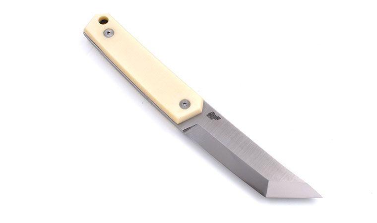 Faca Brisa Kwaiken 90 M390 Marfim Micarta com bainha marrom