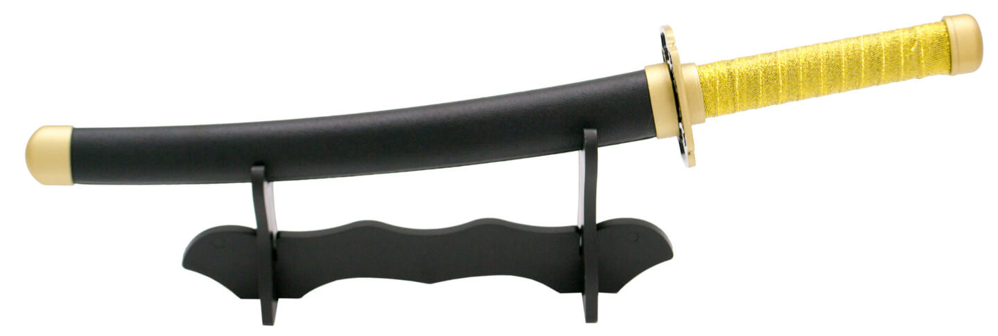 Mini katana Yoriichi Tsugikuni noir, rouge et or