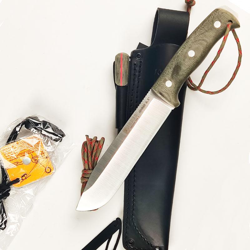 Joker Nomad 6.5 micarta verde campknife con pedernal