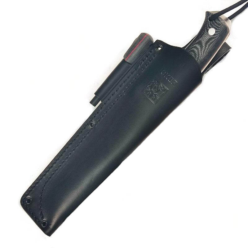 Joker Nomad 6.5 micarta negra campknife con pedernal