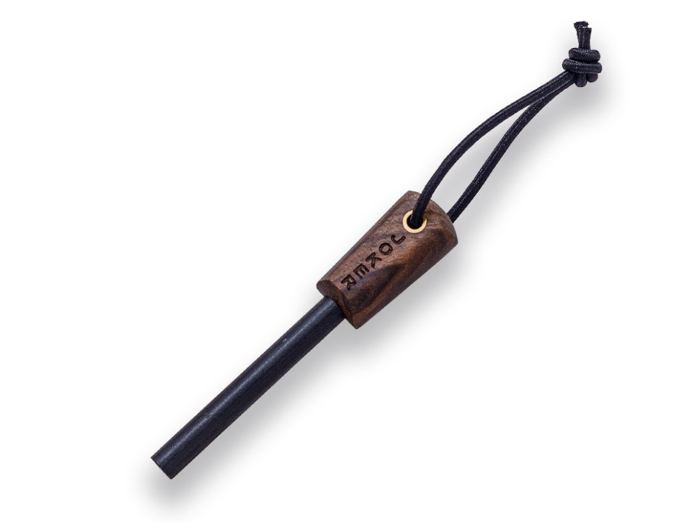 Joker Bushlore coltello da bushcraft e sopravvivenza con manico in legno di noce e selce