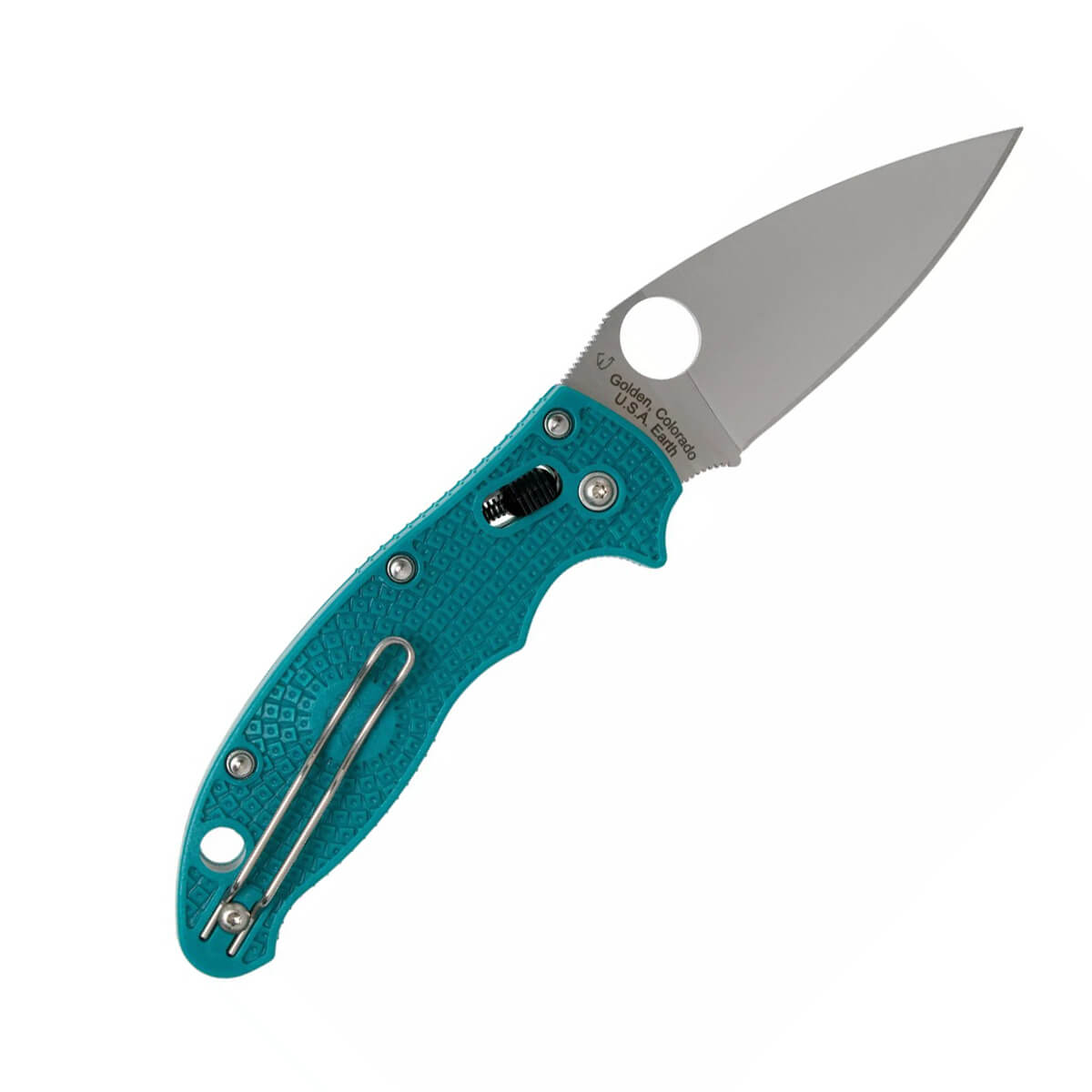 Navaja Spyderco Manix 2 con mango de FRCP turquesa y hoja de 8.6 cm
