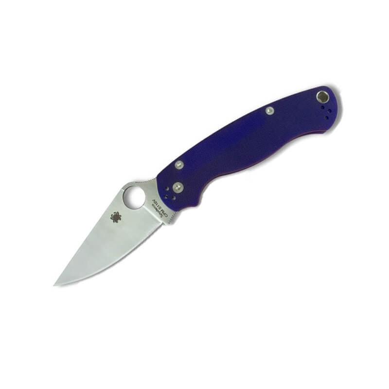Spyderco Para military 2 con mango de G10 azul y hoja de acero CP...